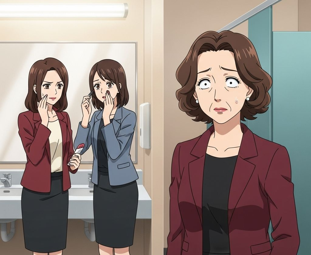 トイレでこそこそ話されている女性